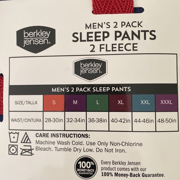 Berkley Jensen 2 piece Fleece Pajama Pants/pajama Bottoms. NWT. - Picture 6 of 9